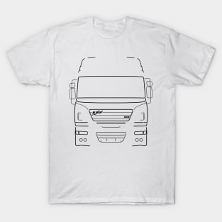 Classic ERF ECX lorry black outline graphic T-Shirt